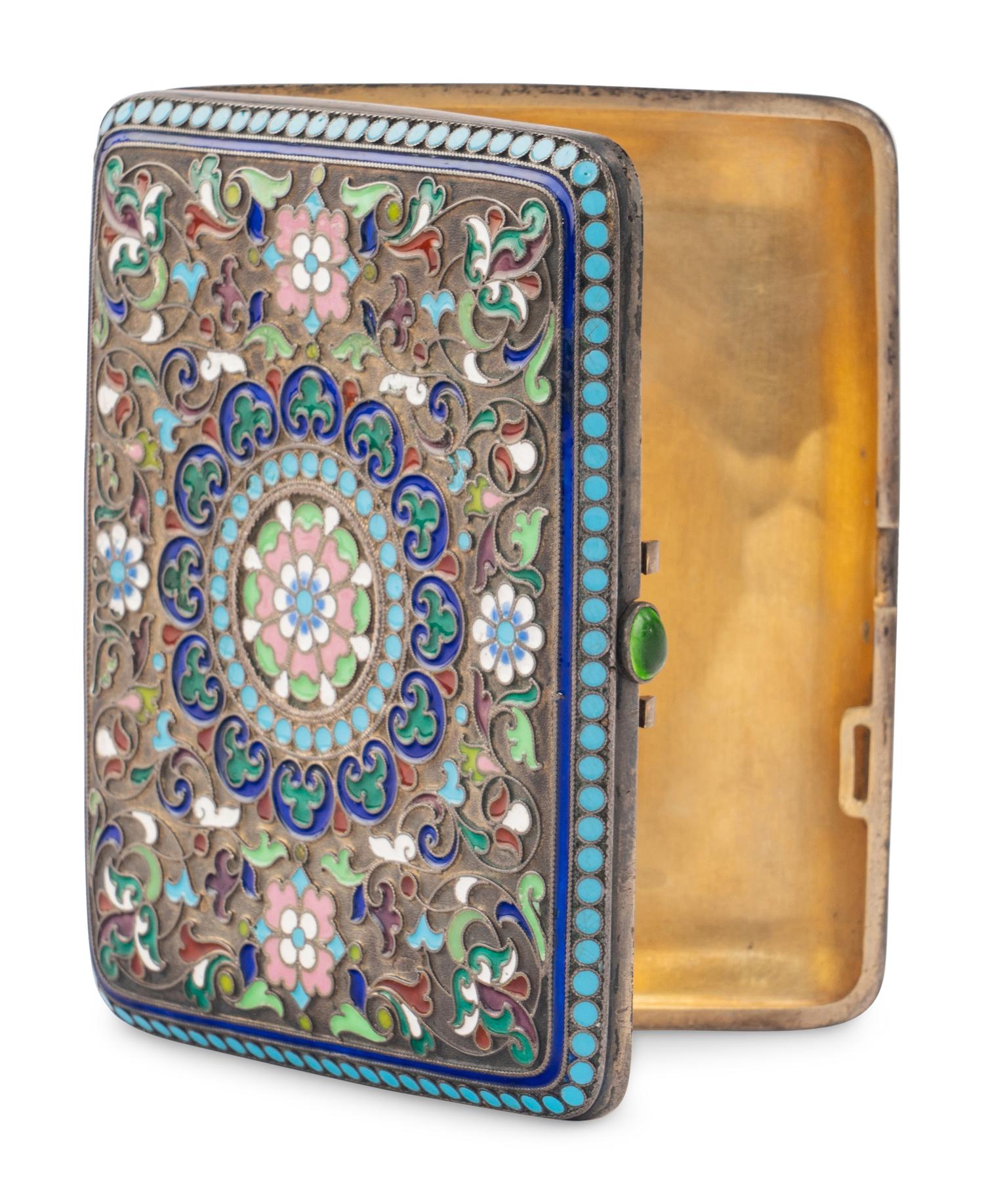 A Russian Enamel Cigarette Case