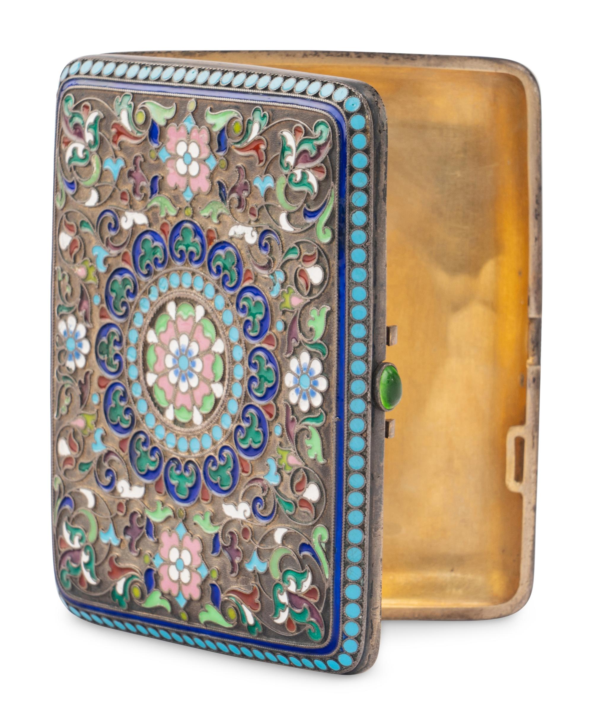 A Russian Enamel Cigarette Case