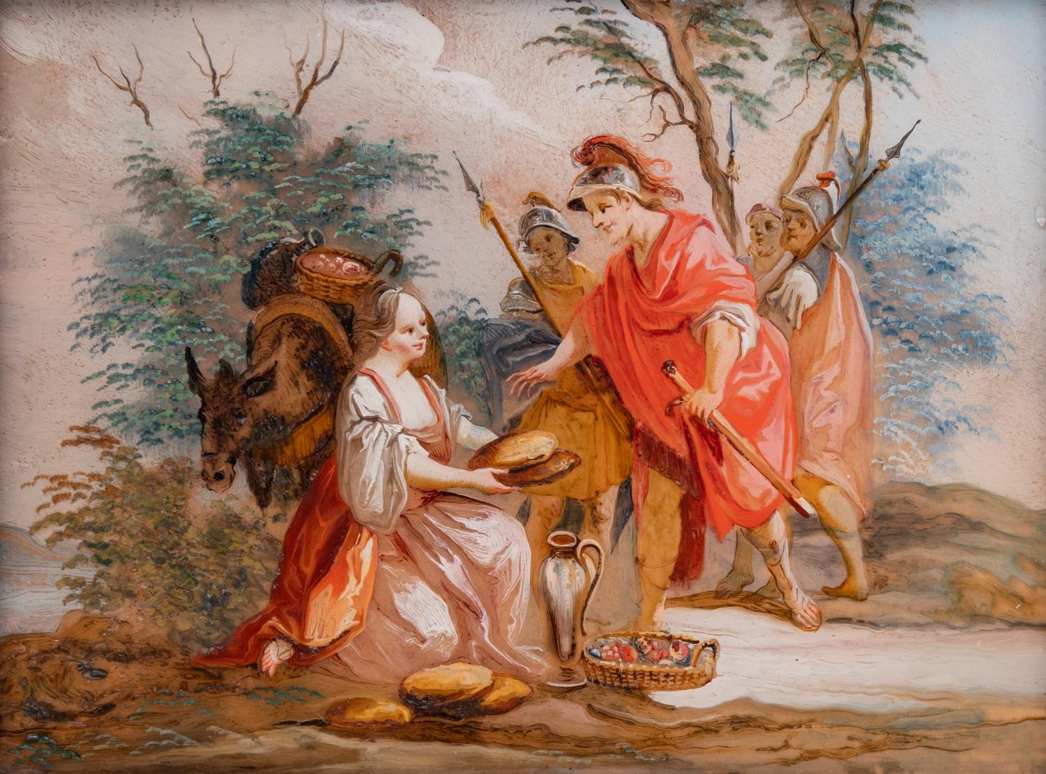 A Continental Reverse Painting on Glass