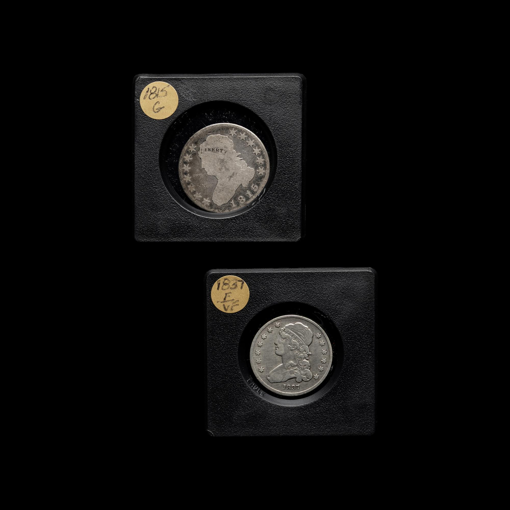 Two Capped Bust 25c Coins