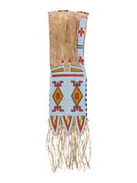 Northern Plains Beaded Hide Tobacco Bag