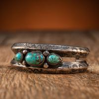 Navajo Silver and Turquoise Cuff Bracelet