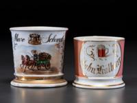 Two Brewer's Porcelain Occupational Shaving Mugs