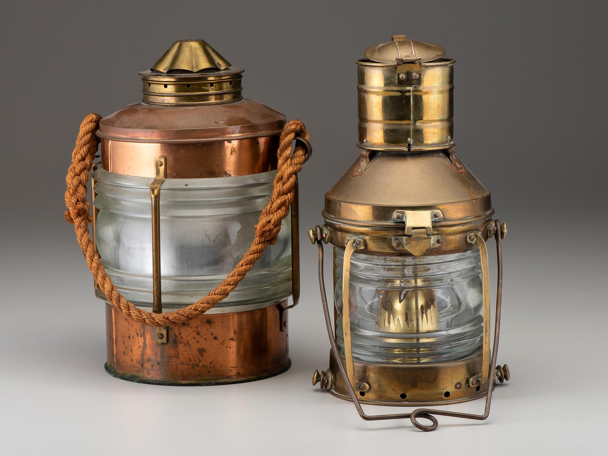 Two Brass and Copper Ship's Lanterns