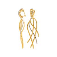 Bicolor Gold and Diamond Pendant Earrings