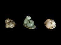 Three Chinese Jade Carvings of Beasts