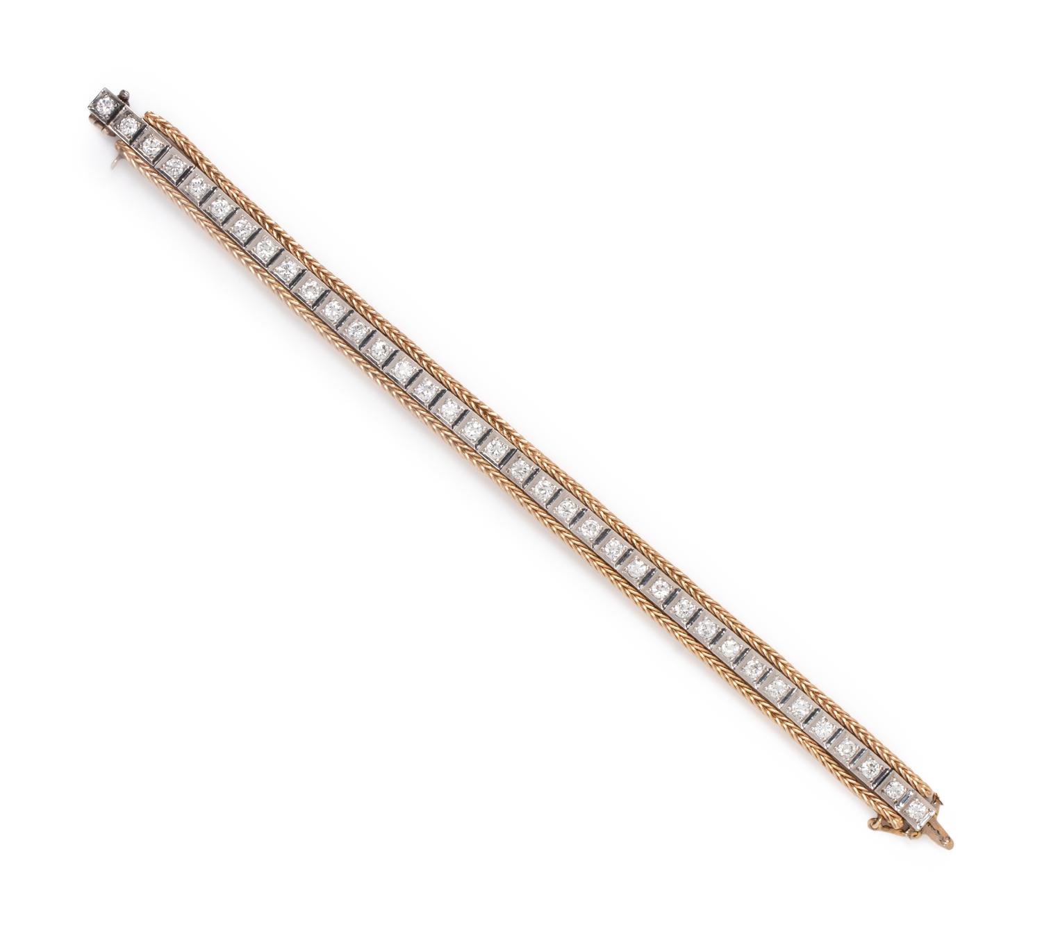 DIAMOND AND BICOLOR GOLD BRACELET
