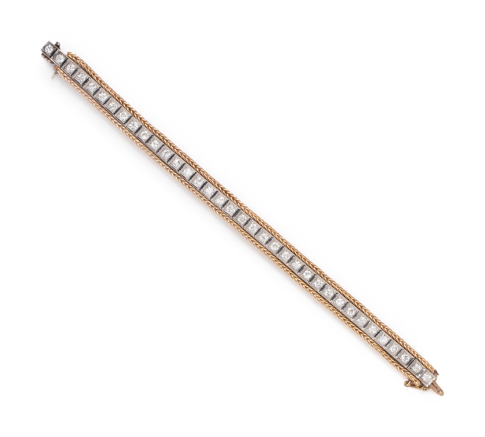 DIAMOND AND BICOLOR GOLD BRACELET