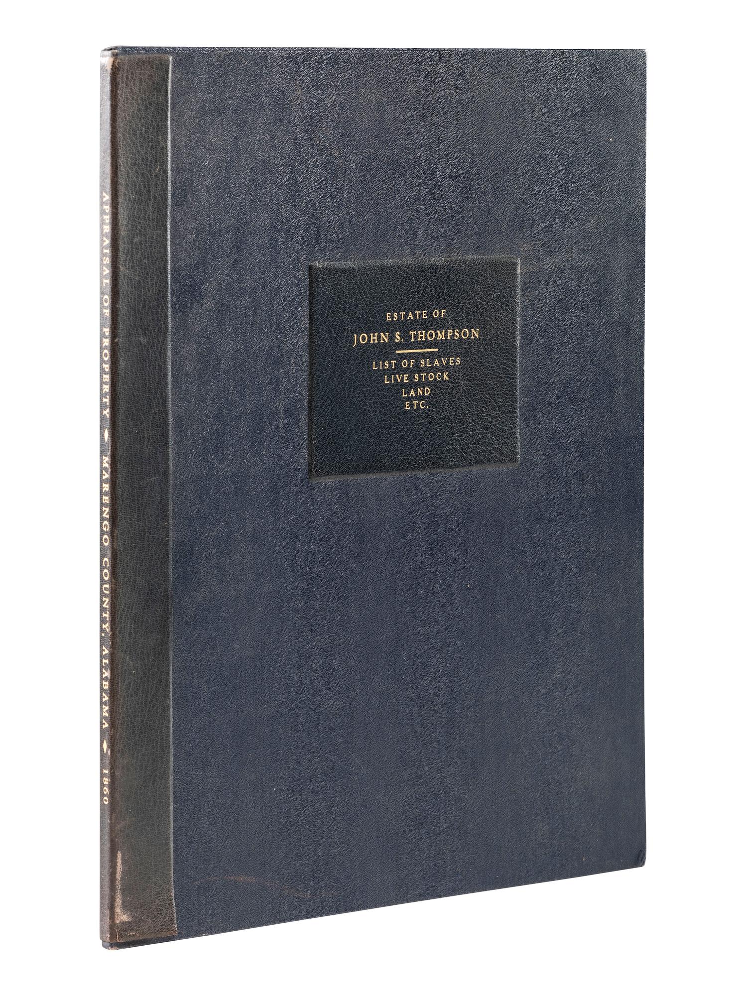 America in Manuscript [SLAVERY & ABOLITION]. Manuscript appraisement of land, household goods, and "Negro Property" identifying 37 enslaved persons. Marengo County, Alabama. 11 September 1841.