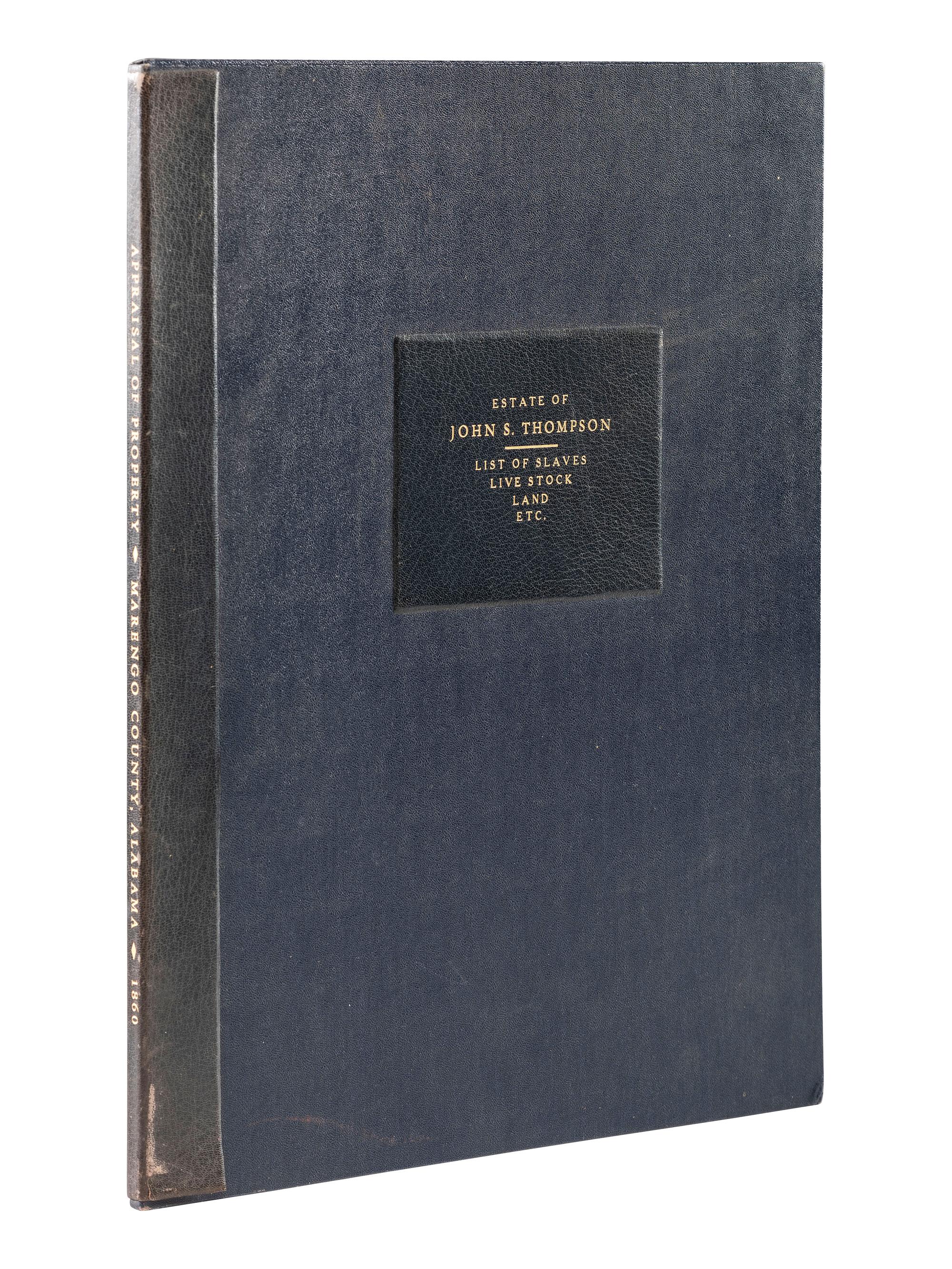 America in Manuscript [SLAVERY & ABOLITION]. Manuscript appraisement of land, household goods, and "Negro Property" identifying 37 enslaved persons. Marengo County, Alabama. 11 September 1841.