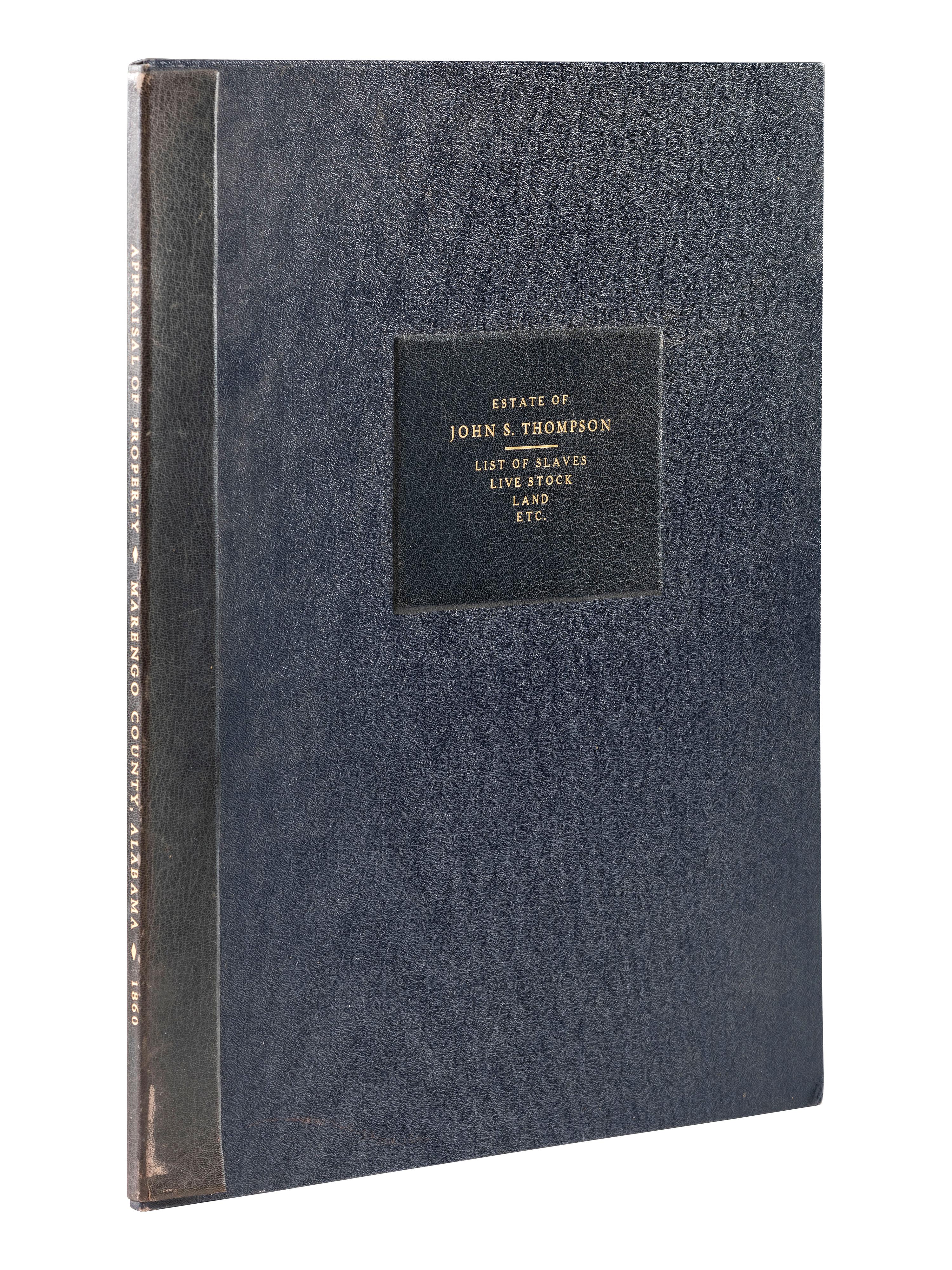 America in Manuscript [SLAVERY & ABOLITION]. Manuscript appraisement of land, household goods, and "Negro Property" identifying 37 enslaved persons. Marengo County, Alabama. 11 September 1841.