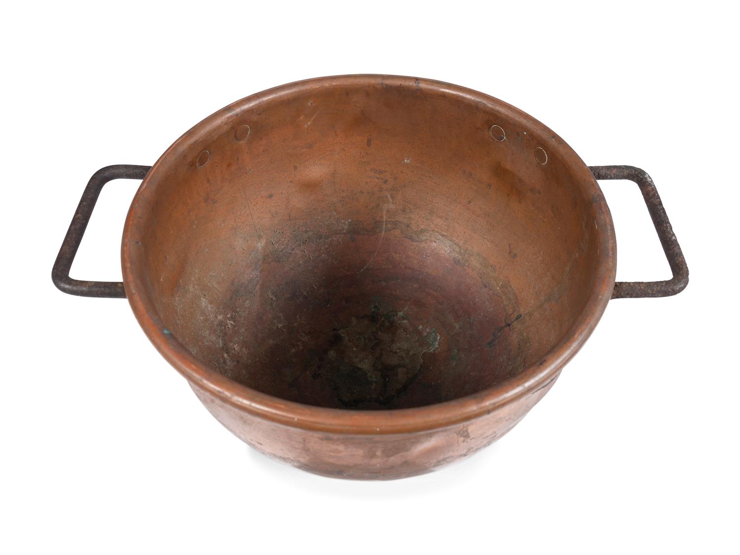 A Dovetailed Copper and Wrought Iron Candy Kettle