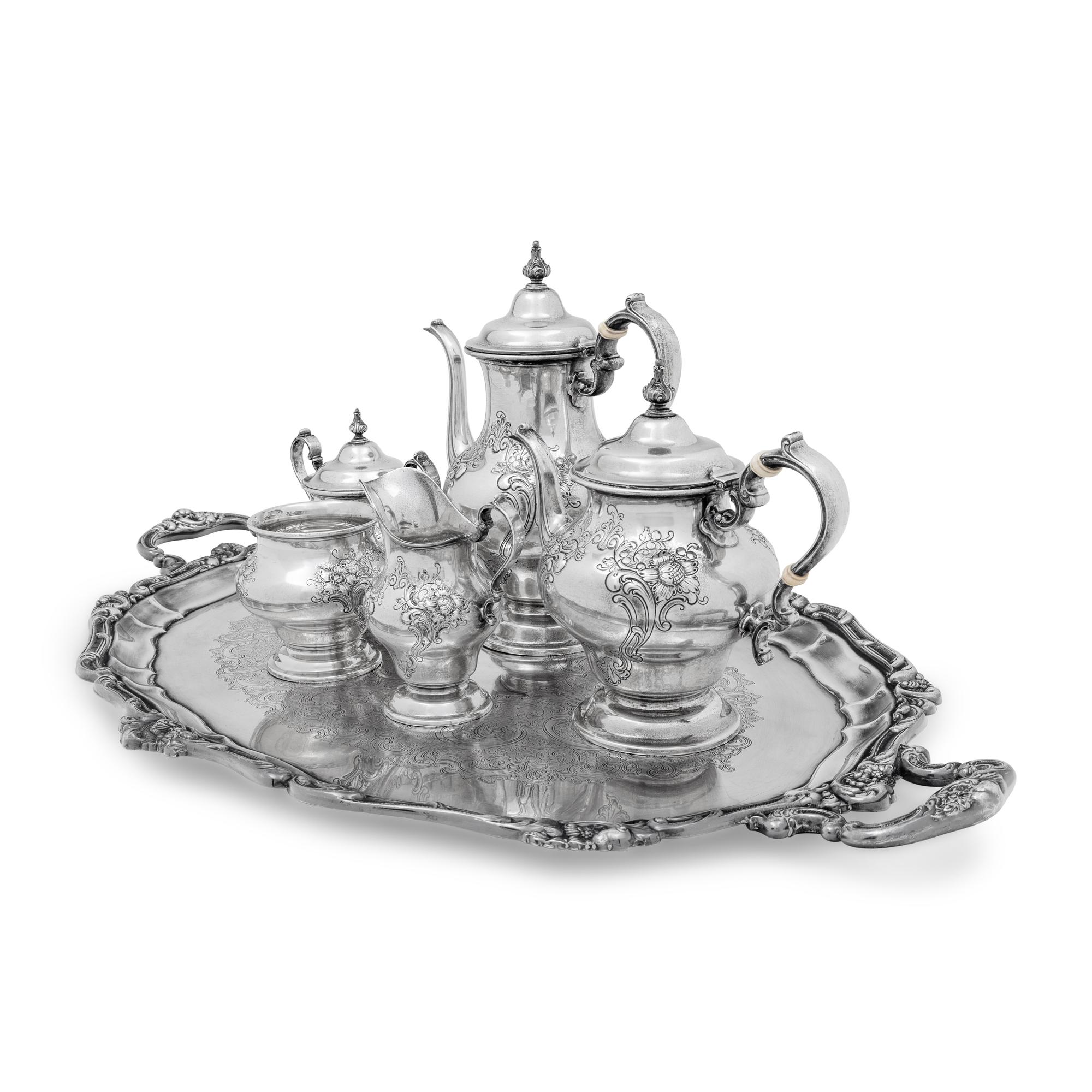 An American Silver Five-Piece Tea and Coffee Service