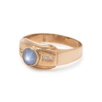 STAR SAPPHIRE AND DIAMOND RING