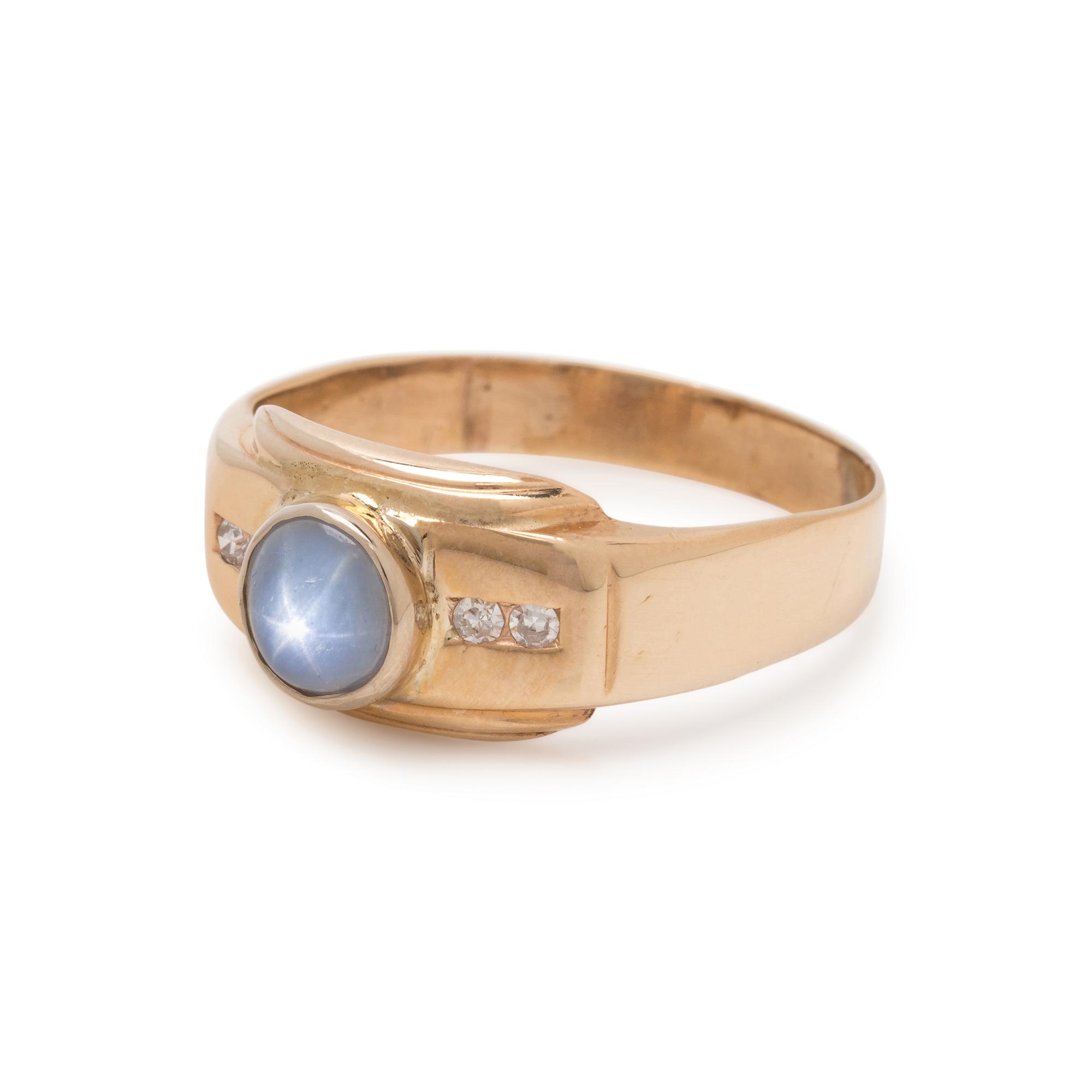 STAR SAPPHIRE AND DIAMOND RING