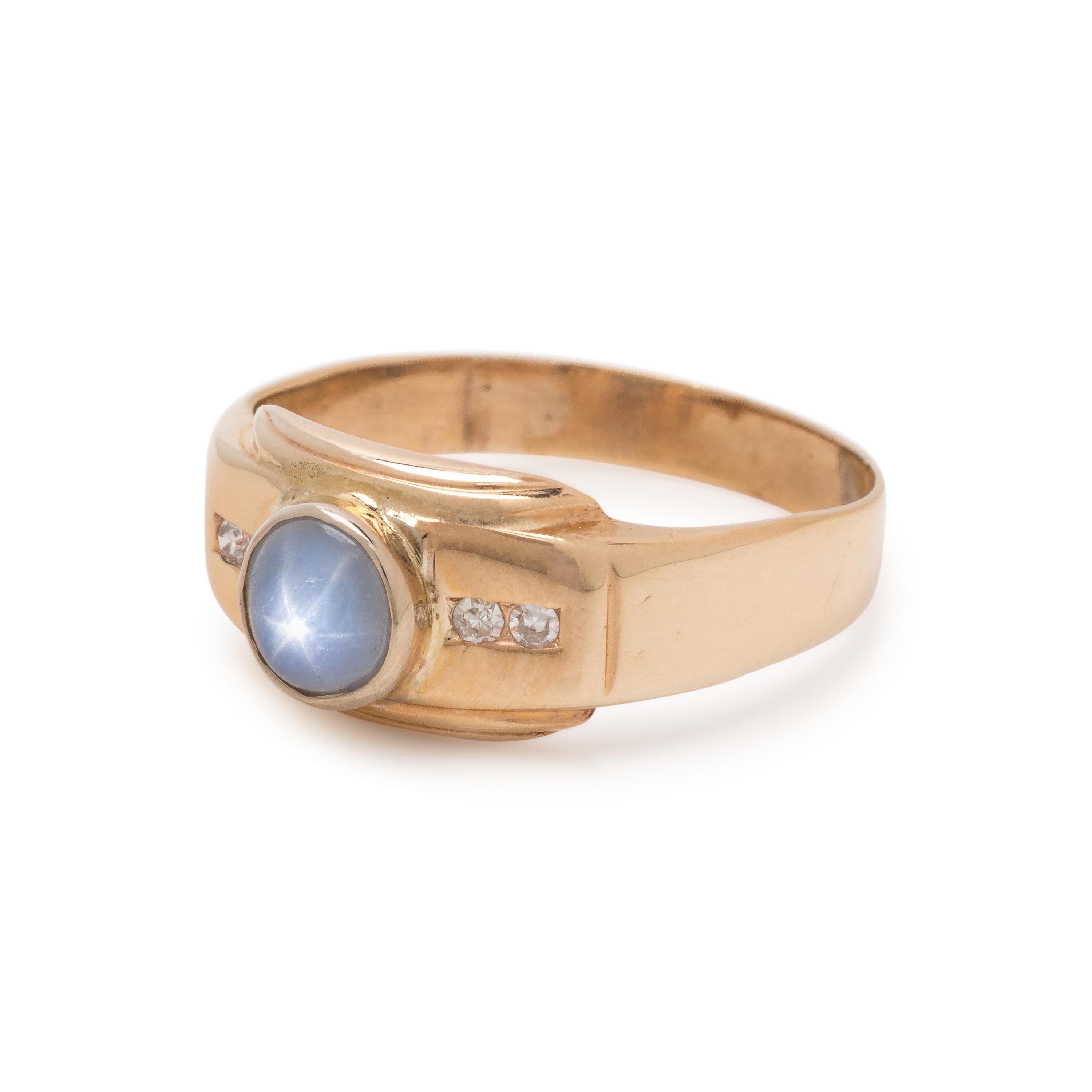 STAR SAPPHIRE AND DIAMOND RING