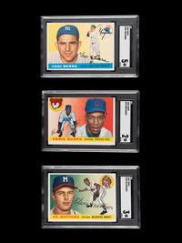 A Group of Three SGC Graded 1955 Topps Hall of Fame Baseball Cards,
