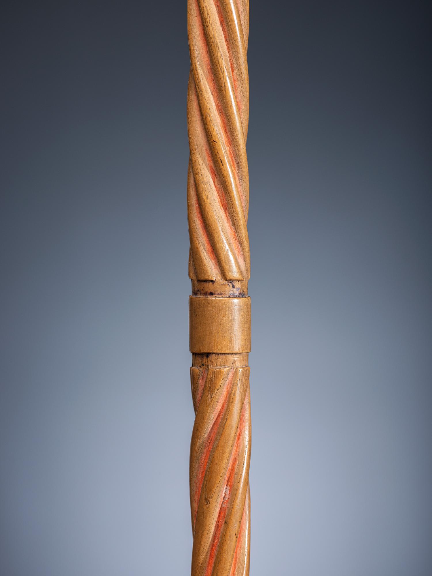 Plains Polychrome Twisted Wood Stem, with Catlinite Bowl