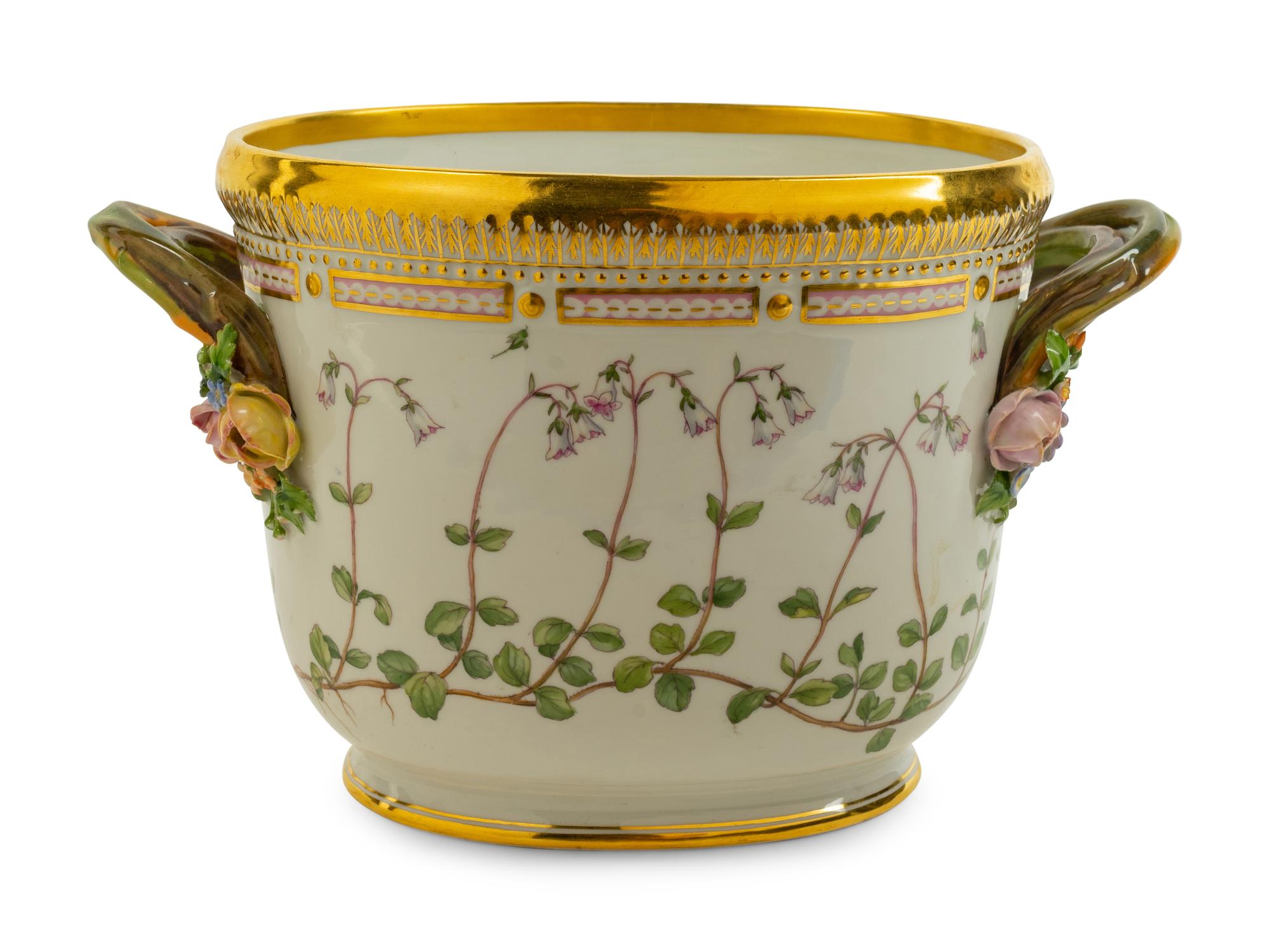 A Royal Copenhagen Flora Danica Porcelain Cache Pot — 20TH CENTURY