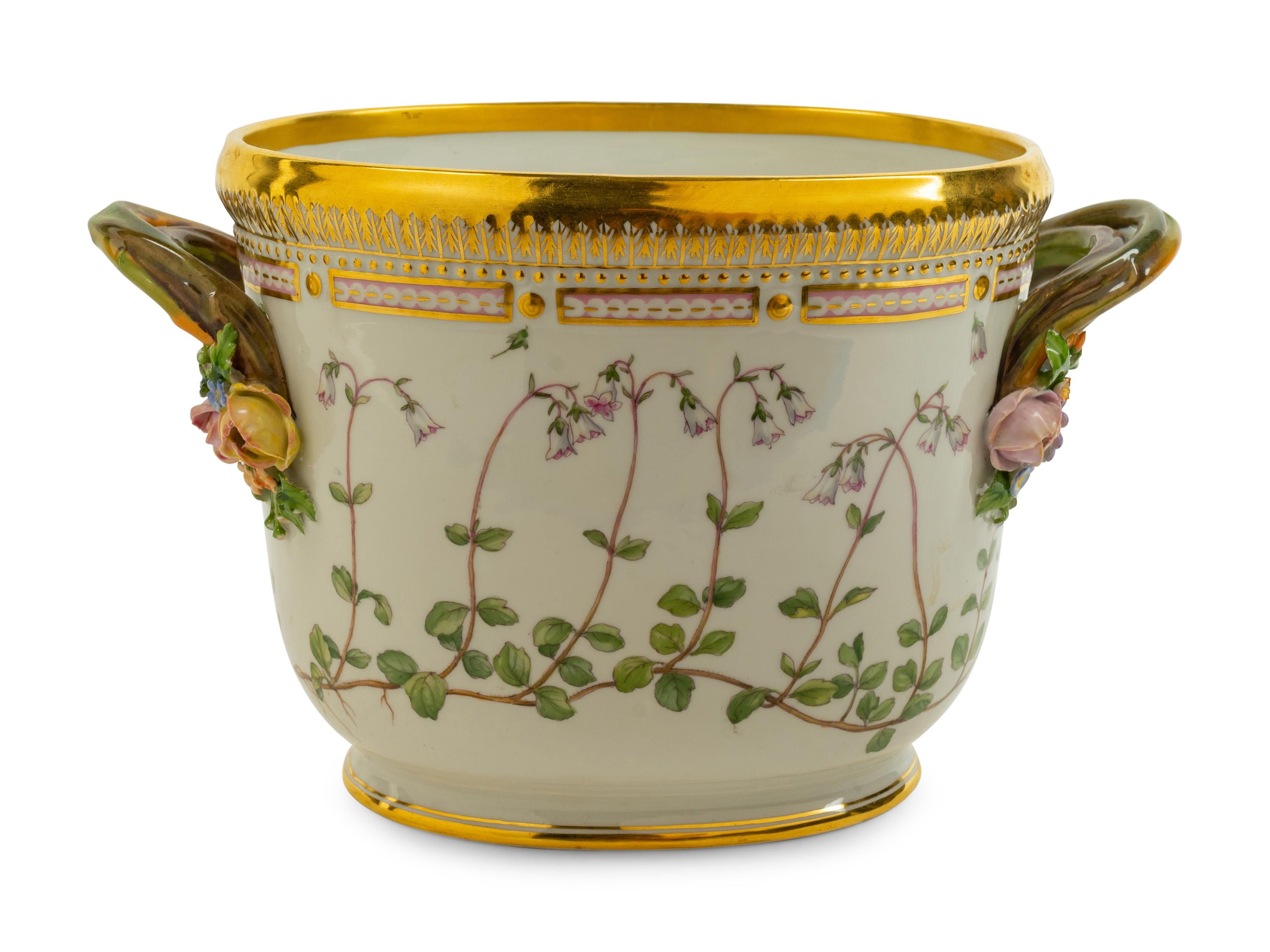 A Royal Copenhagen Flora Danica Porcelain Cache Pot — 20TH CENTURY