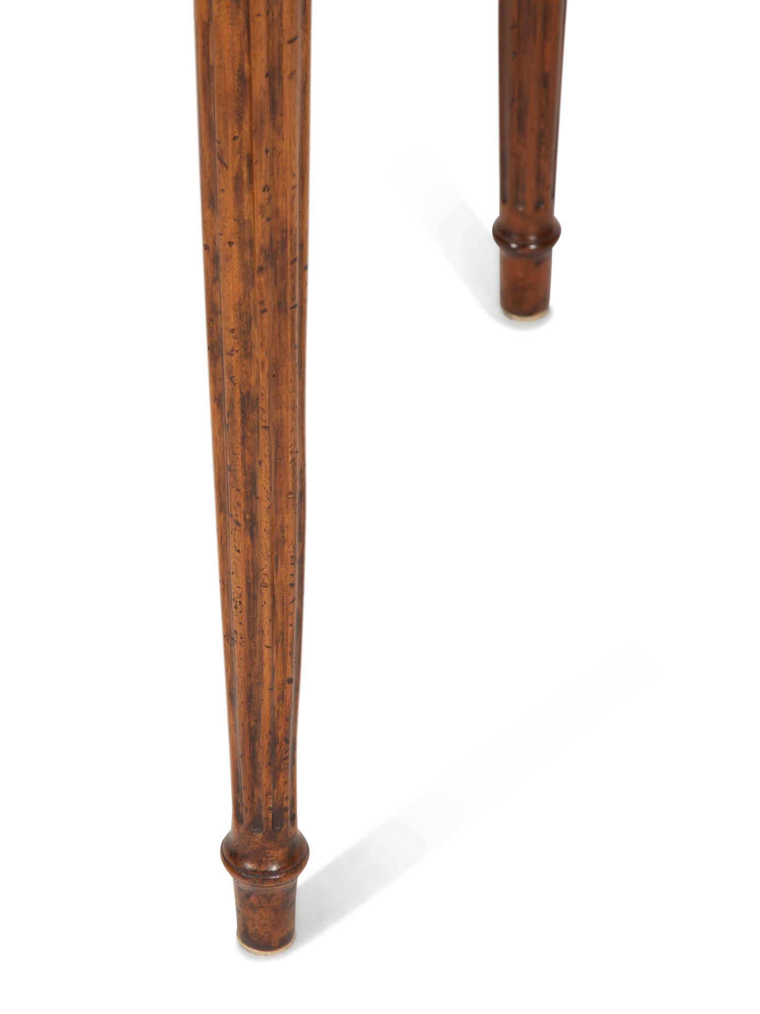 A Pair of Louis XVI Style Gilt Metal Mounted Marble Top Bouillotte Tables