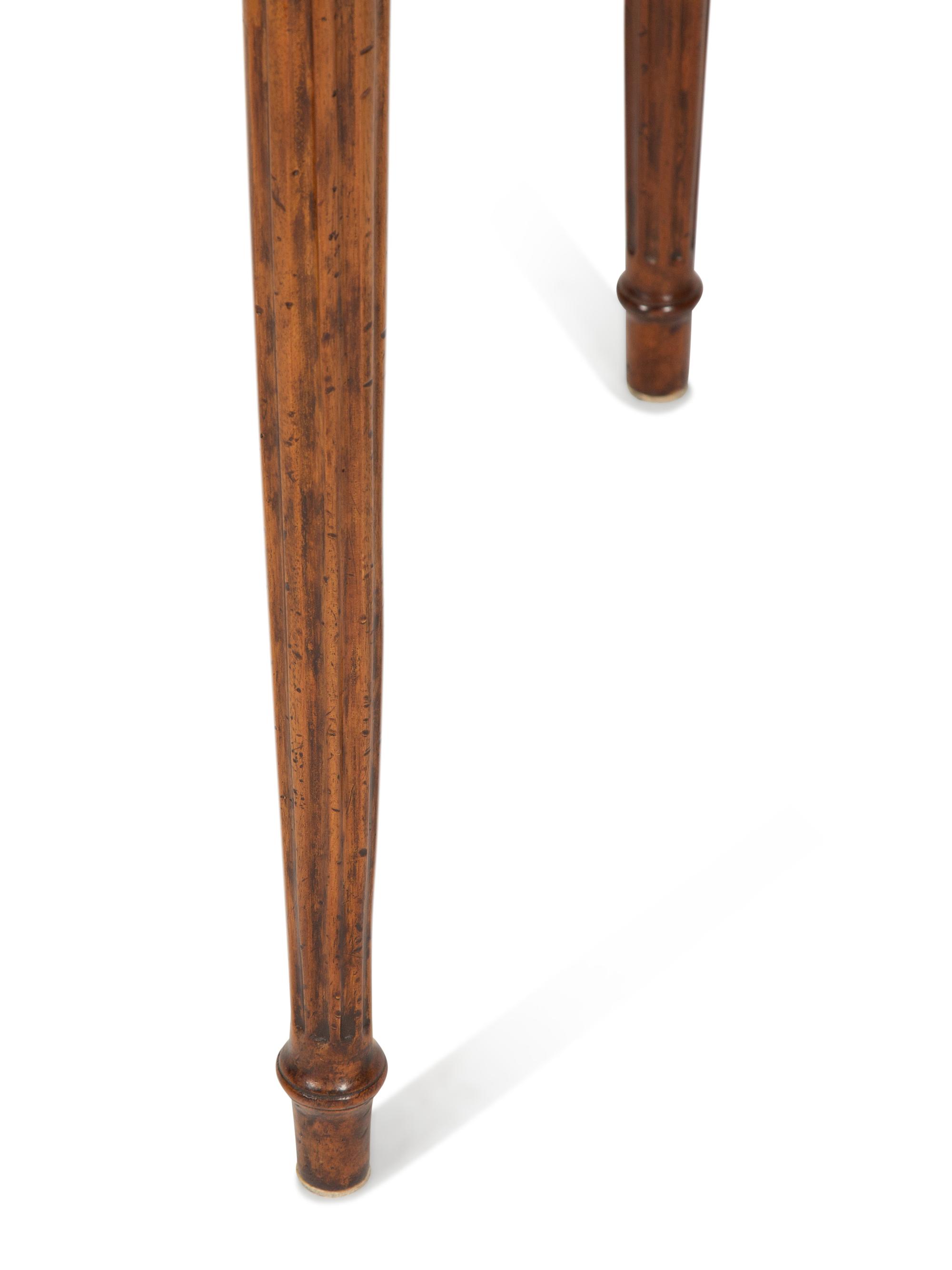A Pair of Louis XVI Style Gilt Metal Mounted Marble Top Bouillotte Tables