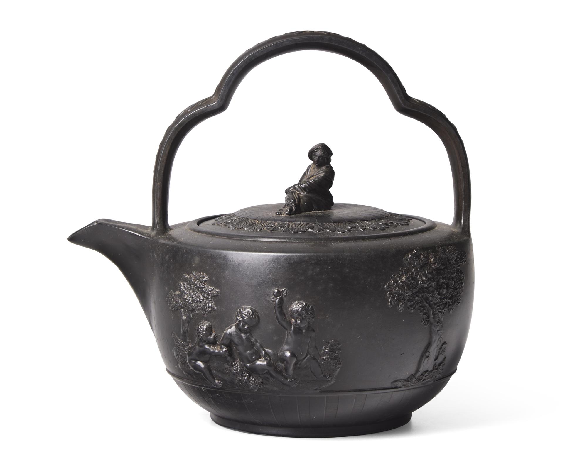 A Wedgwood Black Basalt Rum Kettle