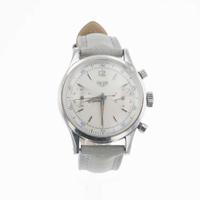 A Stainless Steel Heuer Chronograph Watch