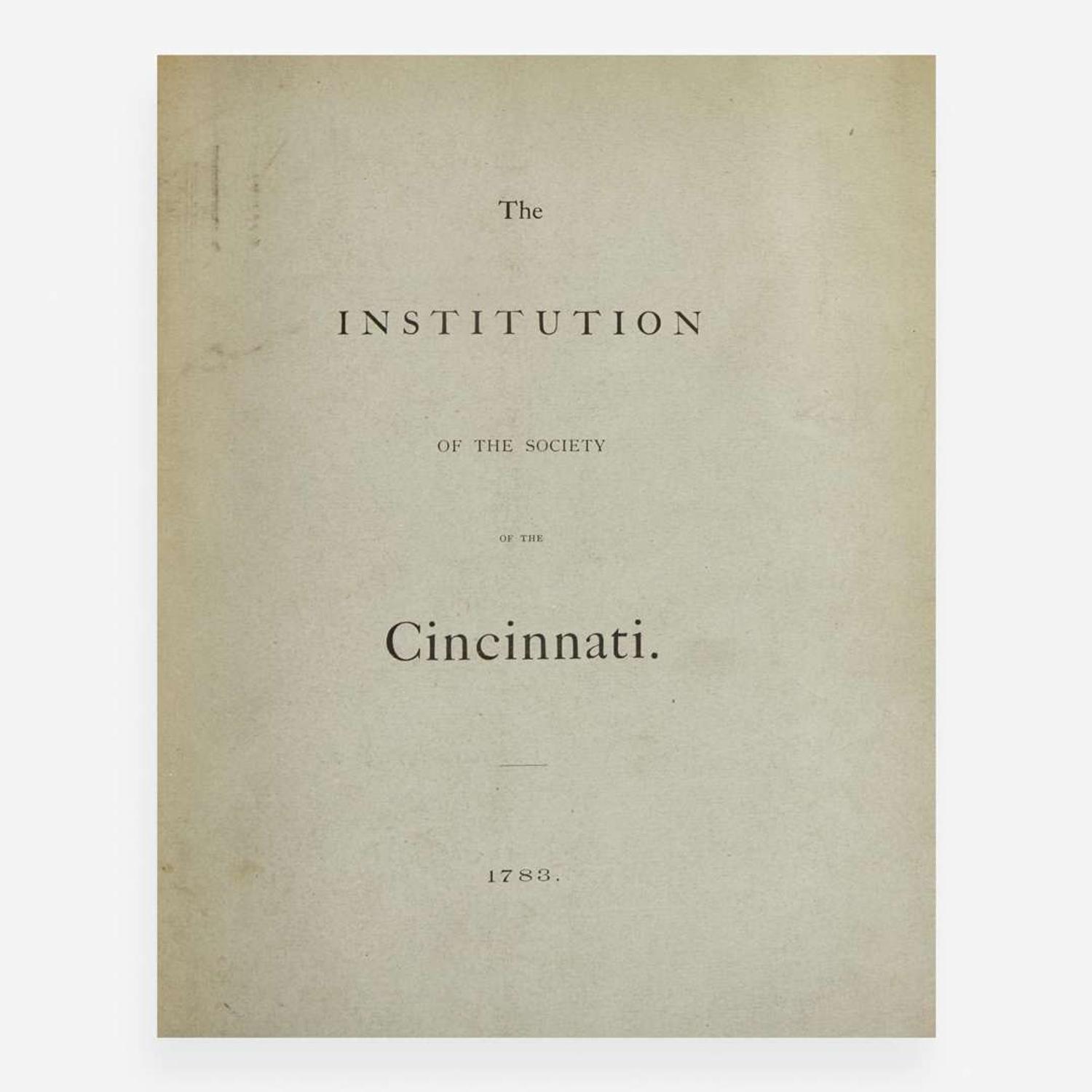 [American Revolution] [Society of the Cincinnati] Group of 2 Official Publications of the Society of the Cincinnati