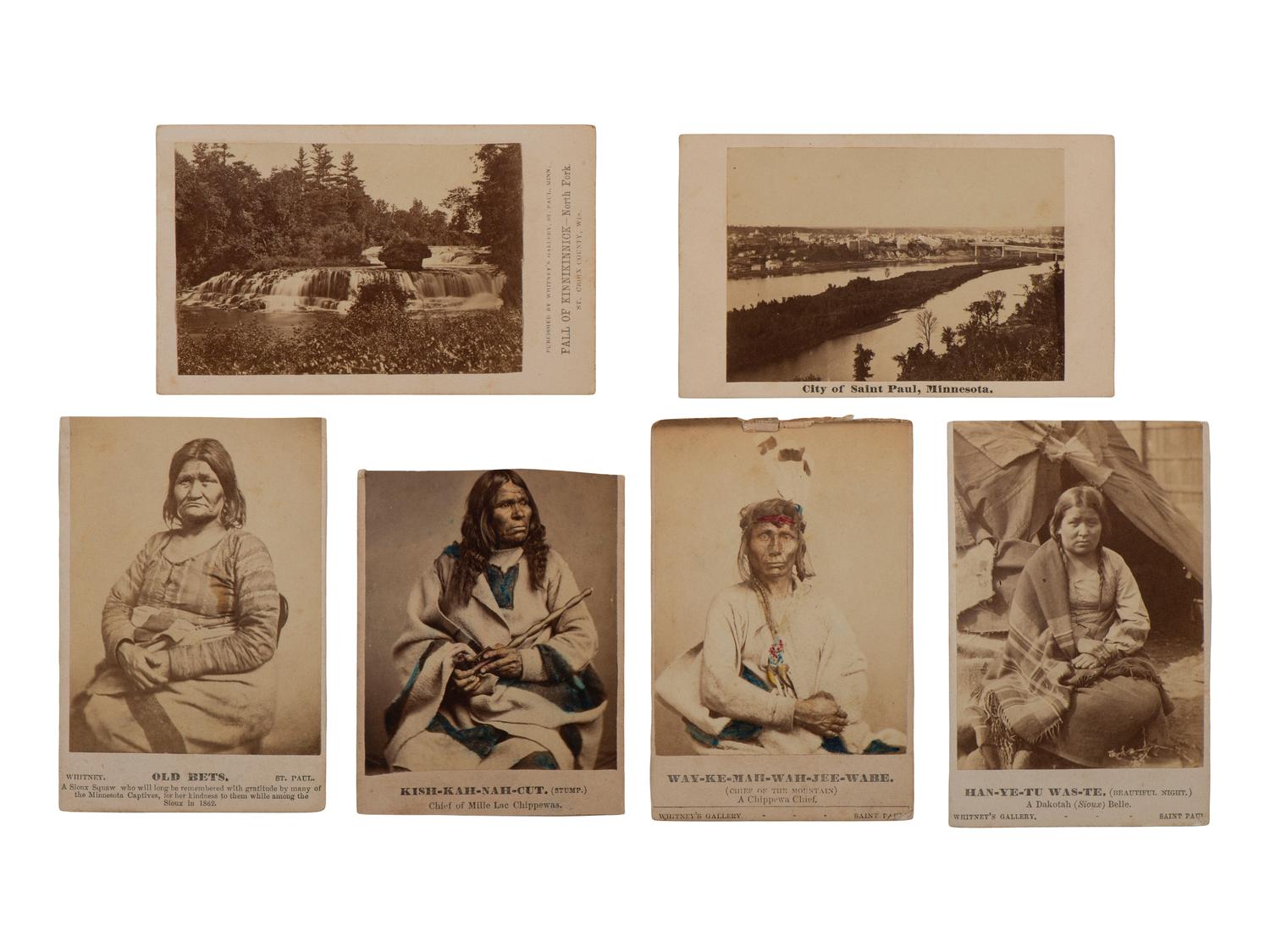 [CIVIL WAR]. Collection of 62 CDVs assembled by General David Sloane Stanley, incl. Civil War generals and Sioux subjects involved in the 1862 Dakota Uprising.