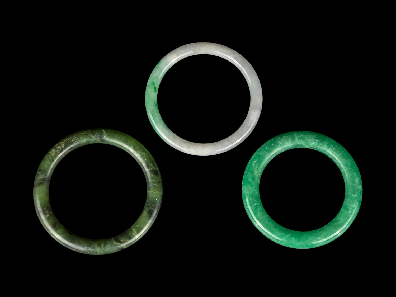 Three Chinese Hardstone Bangles