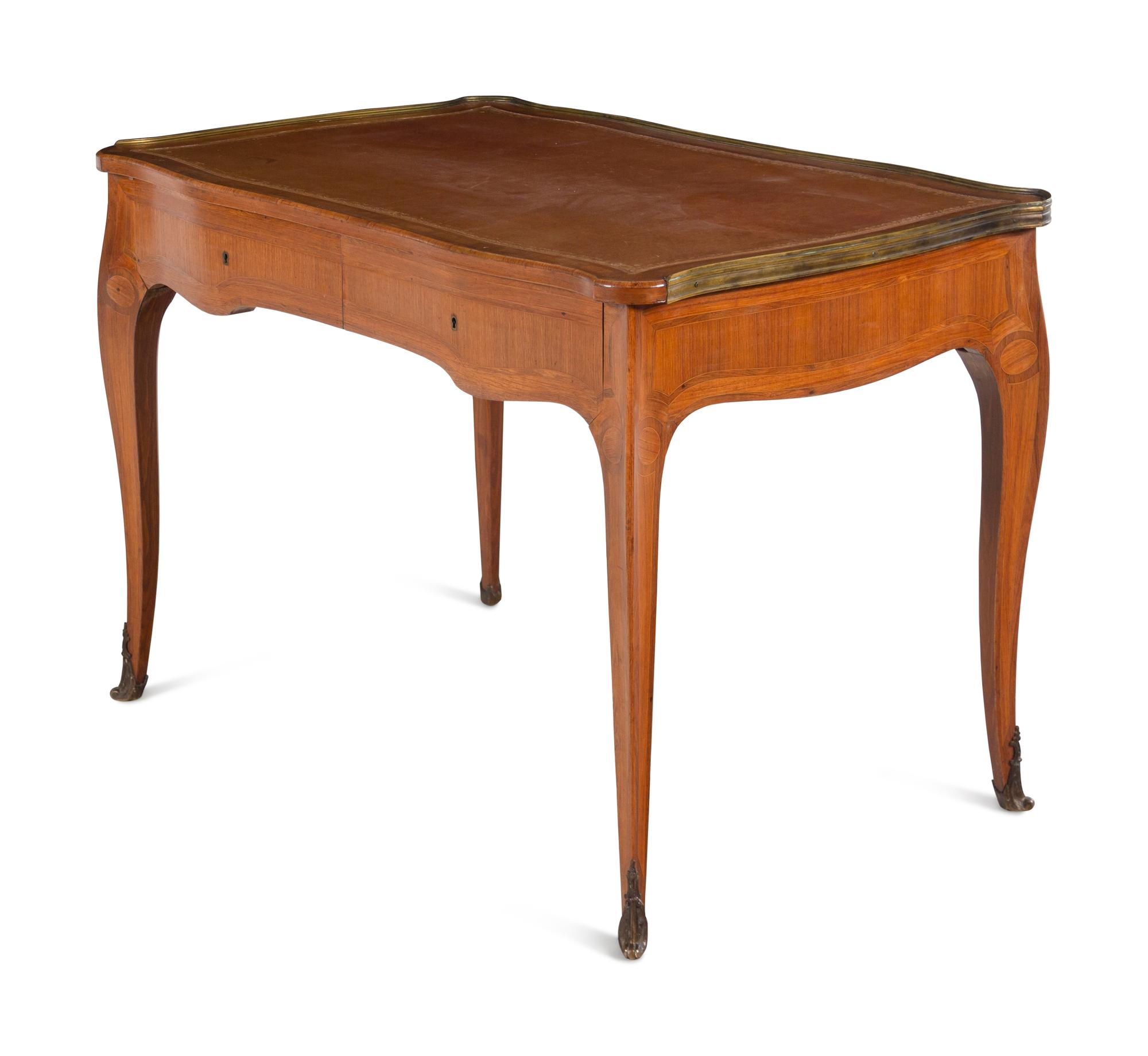 A Louis XV Style Satinwood Writing Table