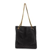 Chanel, Large Black Leather Tote