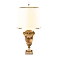 A Neoclassical Style Gilt Bronze Mounted Onyx Urn-Form Lamp