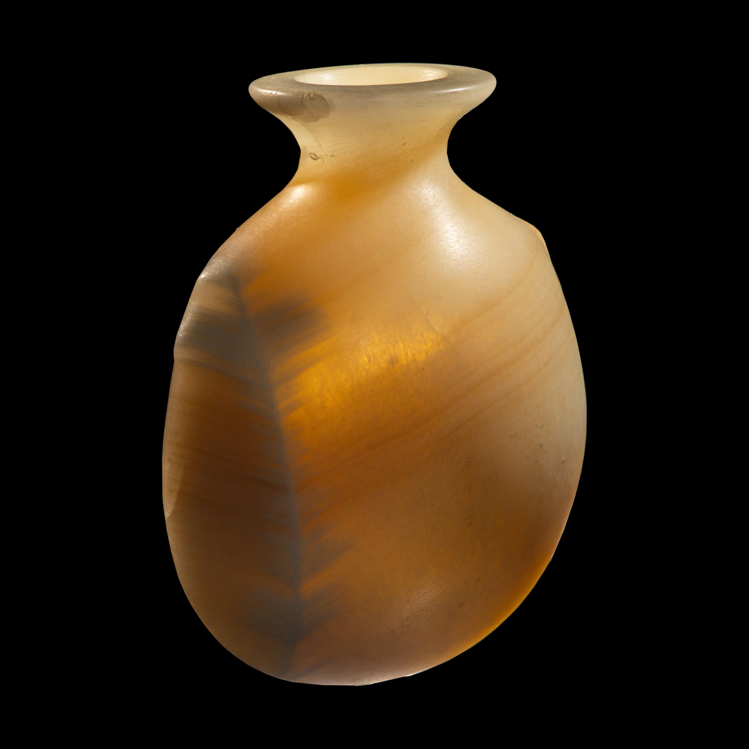 An Egyptian Alabaster Pilgrim Flask