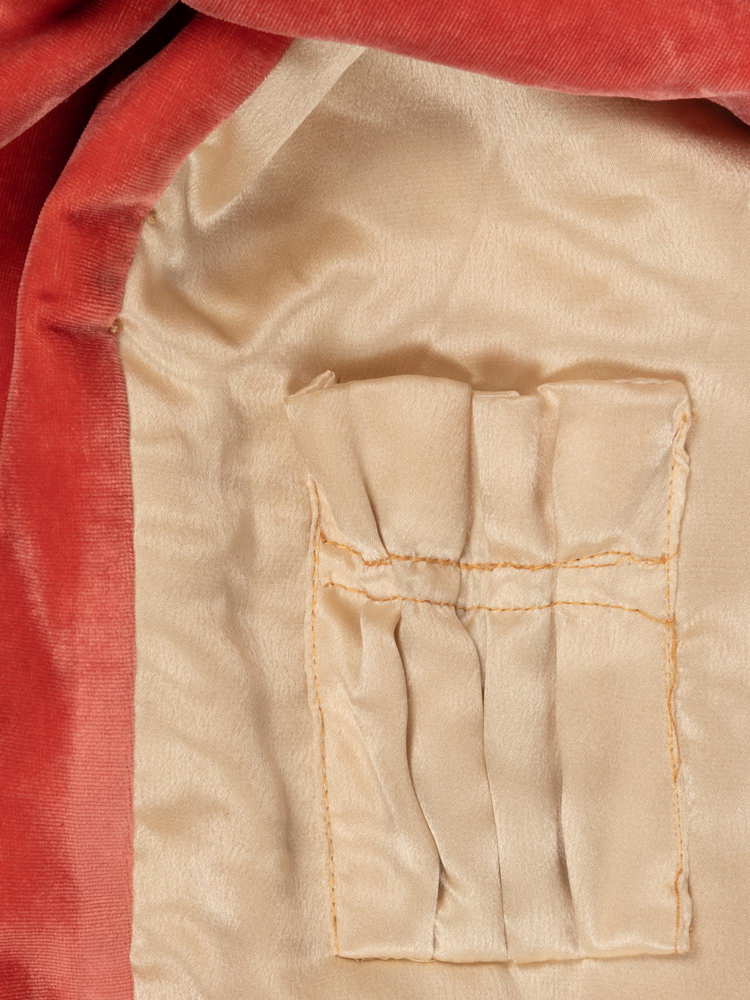 Two Velvet Pieces: One Coat Trimmed in Fur, One Velvet Dress, 1920s