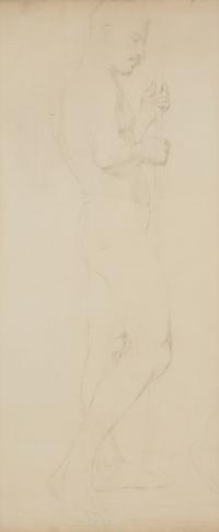 A Pair of French Charcoal Male Figure Studies — 20TH CENTURY