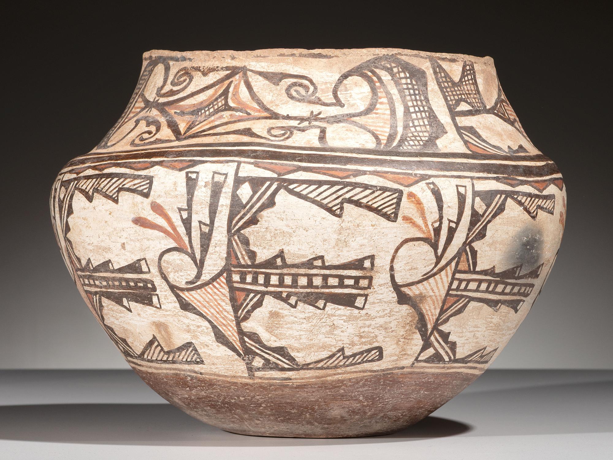 Zuni Polychrome Pottery Olla