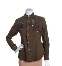 A Comme des Garcons Olive Cotton Top, Size M.