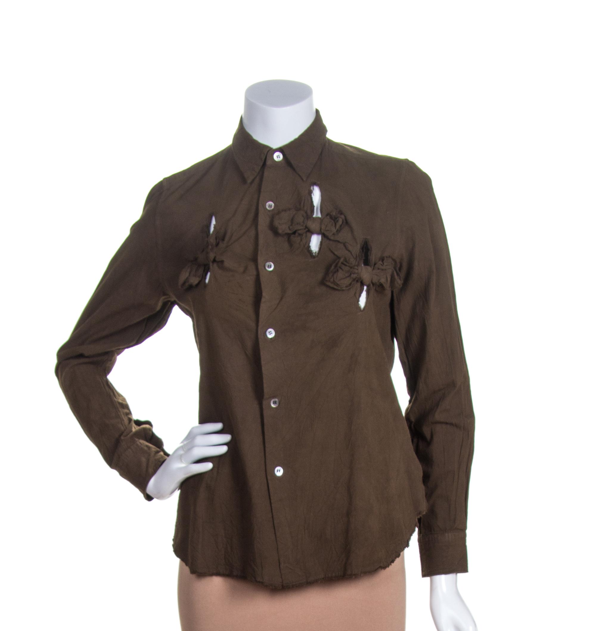 A Comme des Garcons Olive Cotton Top, Size M.