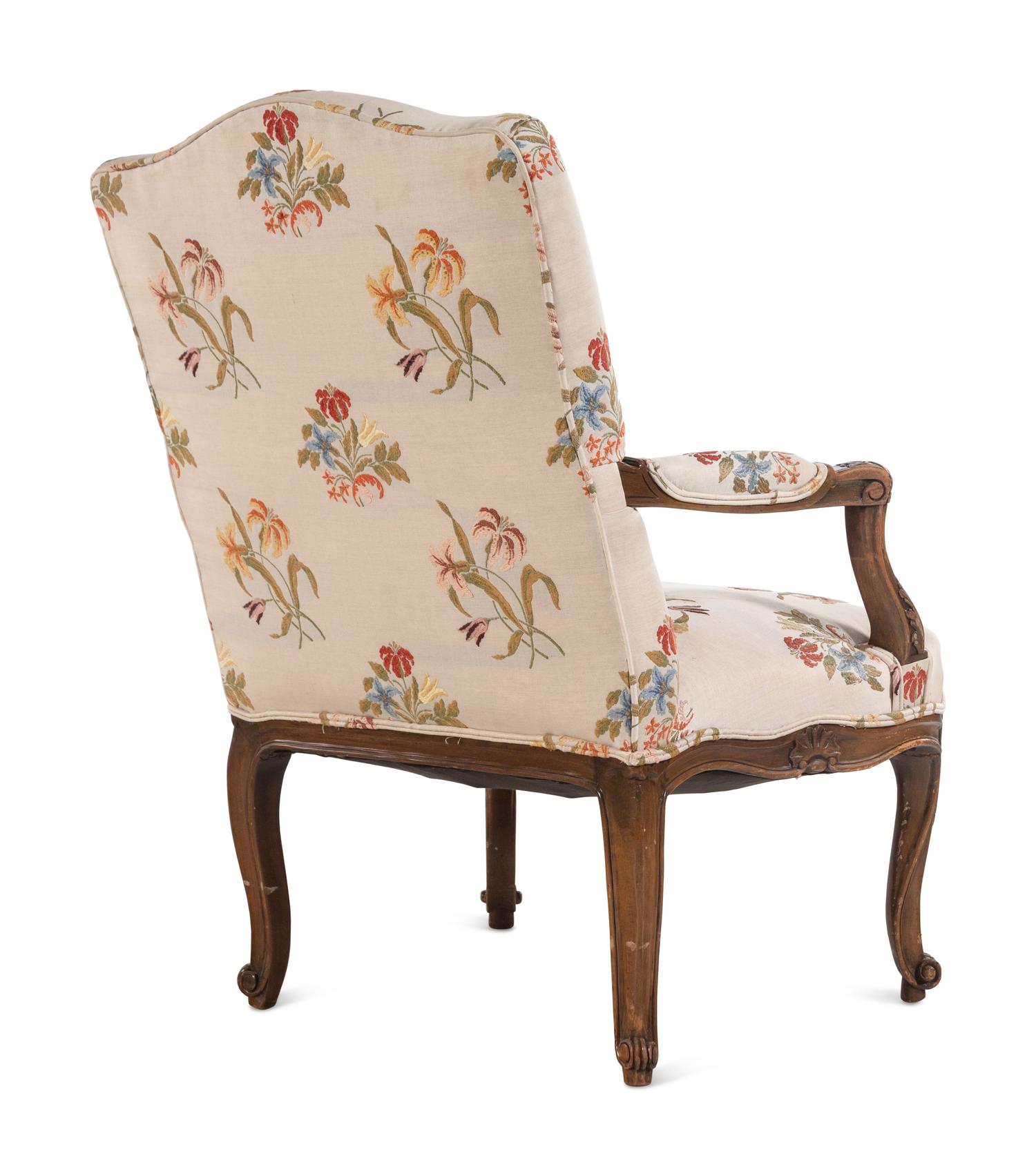 A Régence Style Carved Walnut Armchair