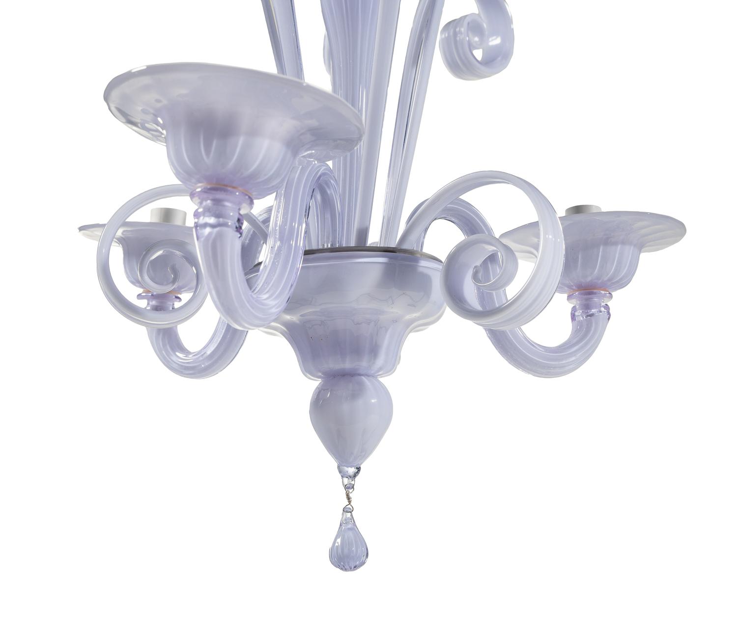 A Murano White Glass Chandelier
