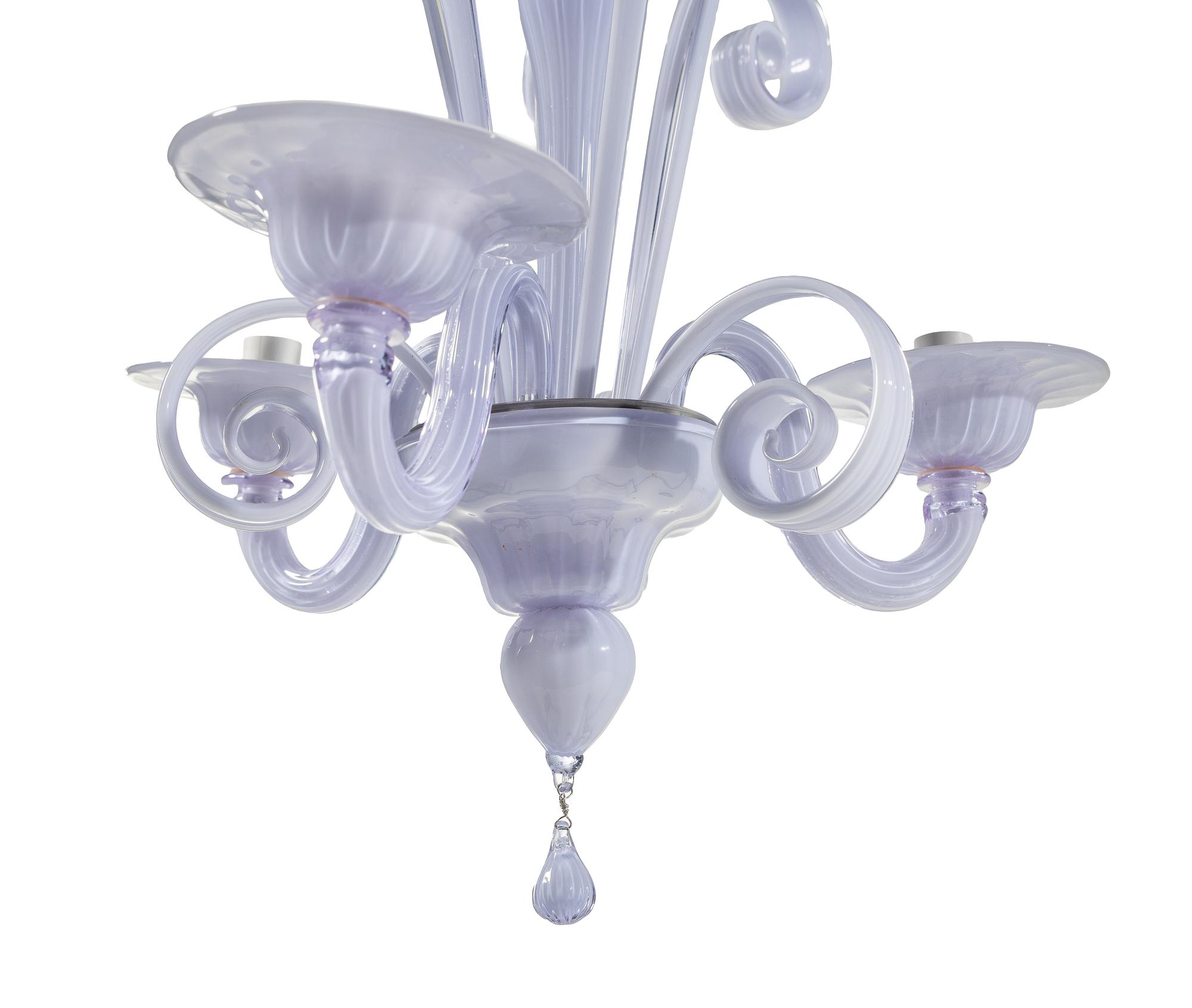 A Murano White Glass Chandelier