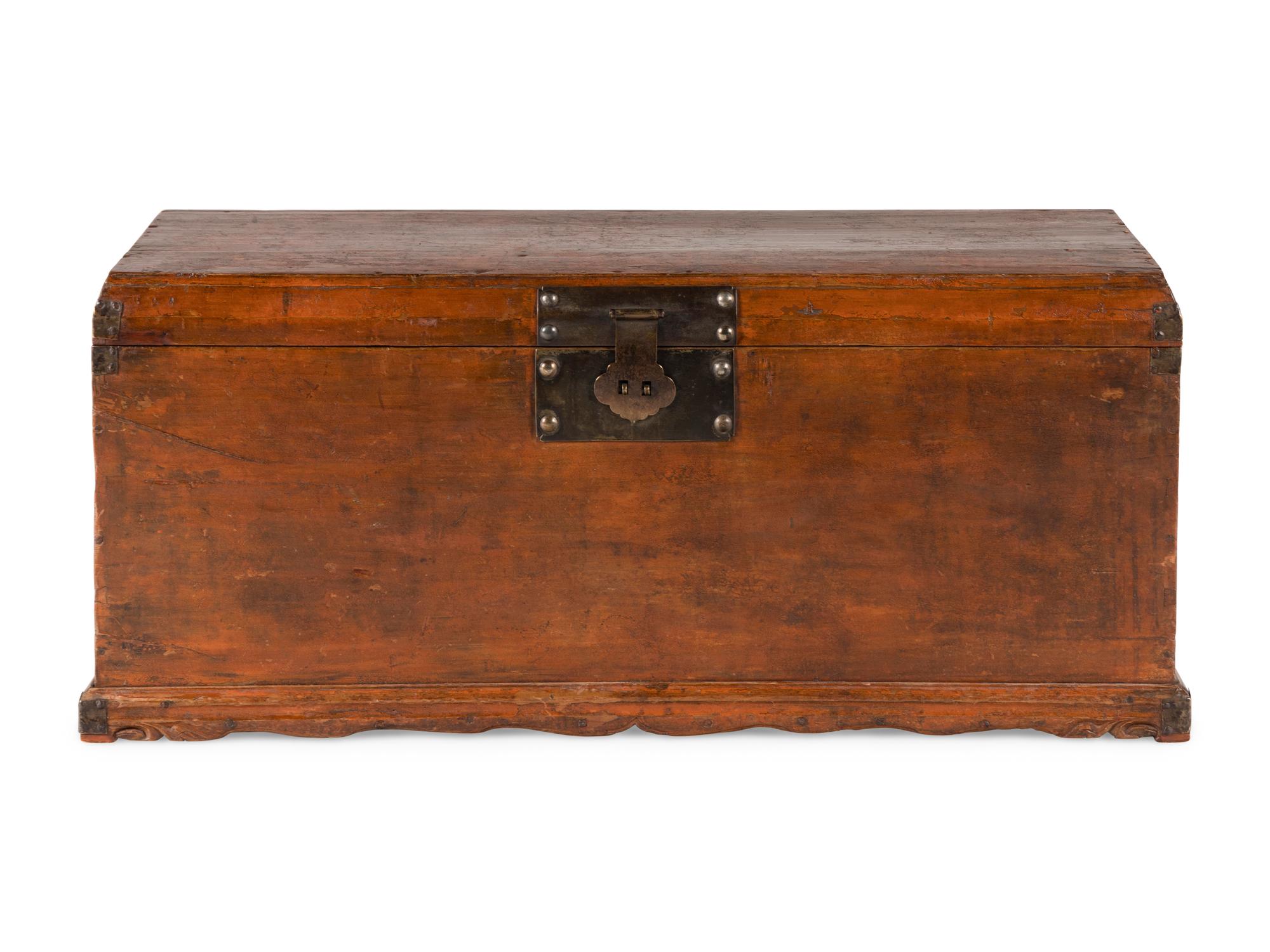 A Chinese Export Red Lacquer Chest