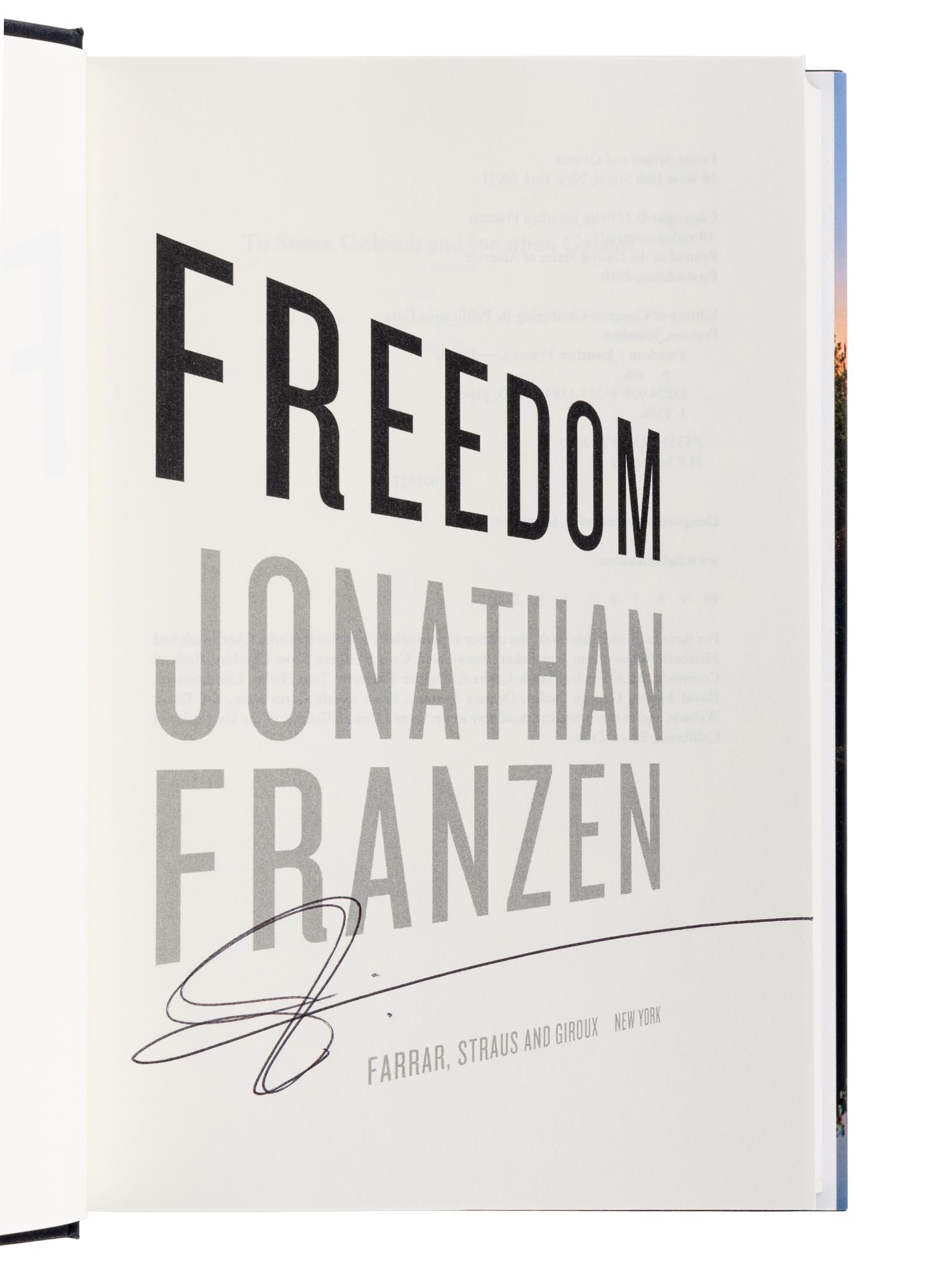 FRANZEN, Jonathan (b. 1959). A group of 5 SIGNED FIRST EDITIONS, comprising: