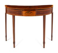 A George III Mahogany and Marquetry Flip-Top Table