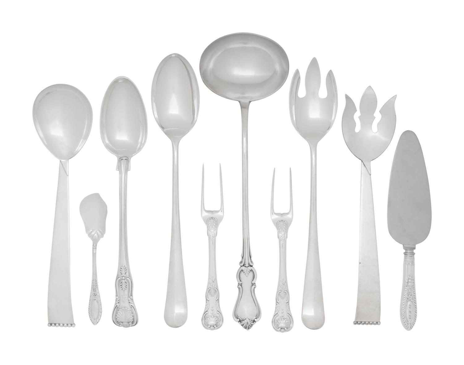 A Group of Silver and Silver-Plate Serving Articles