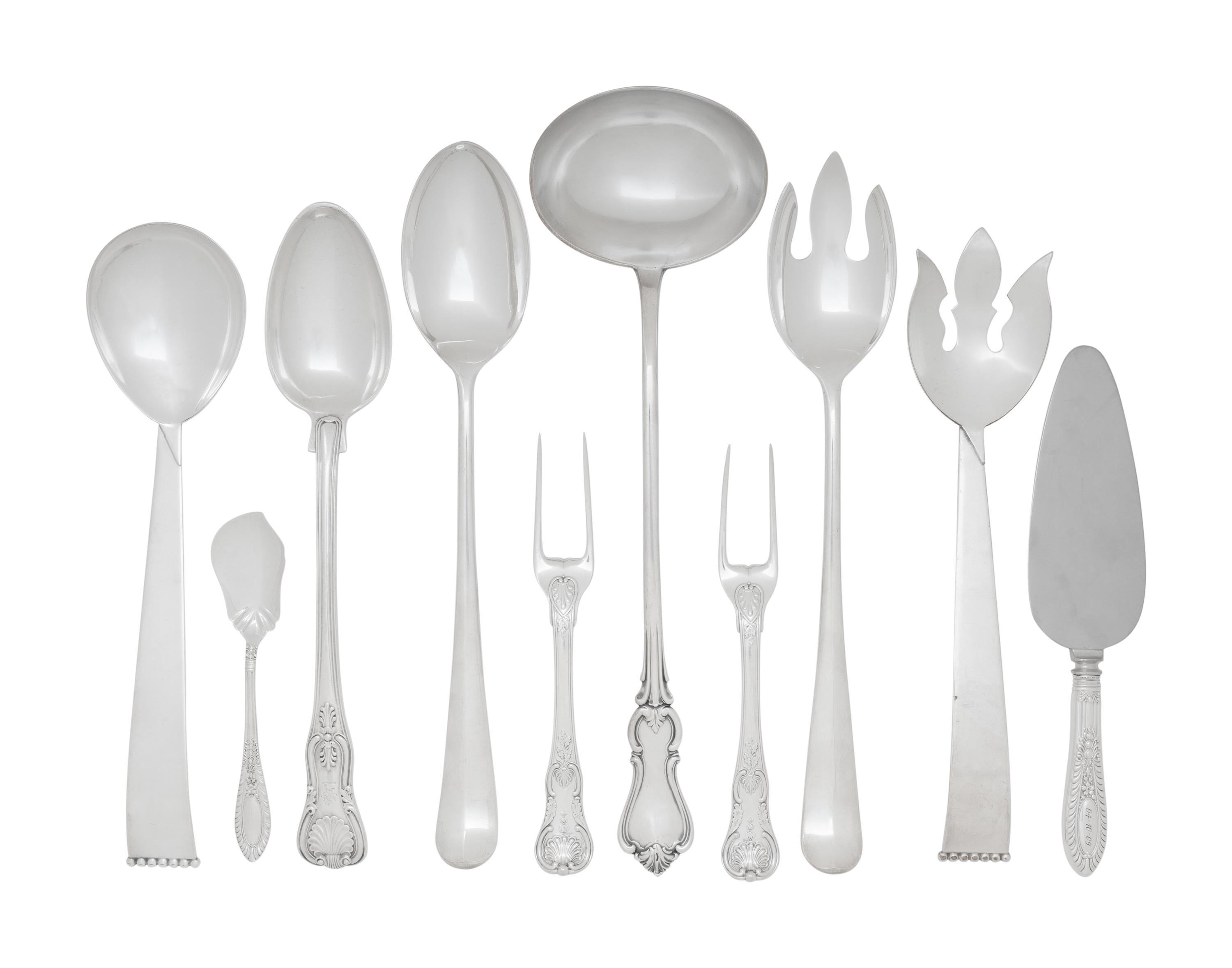 A Group of Silver and Silver-Plate Serving Articles