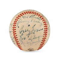 A 1947 Boston Red Sox Team Signed Autograph Baseball Featuring Ted Williams and Multiple Hall of Famers (PSA Letter of Authenticity),