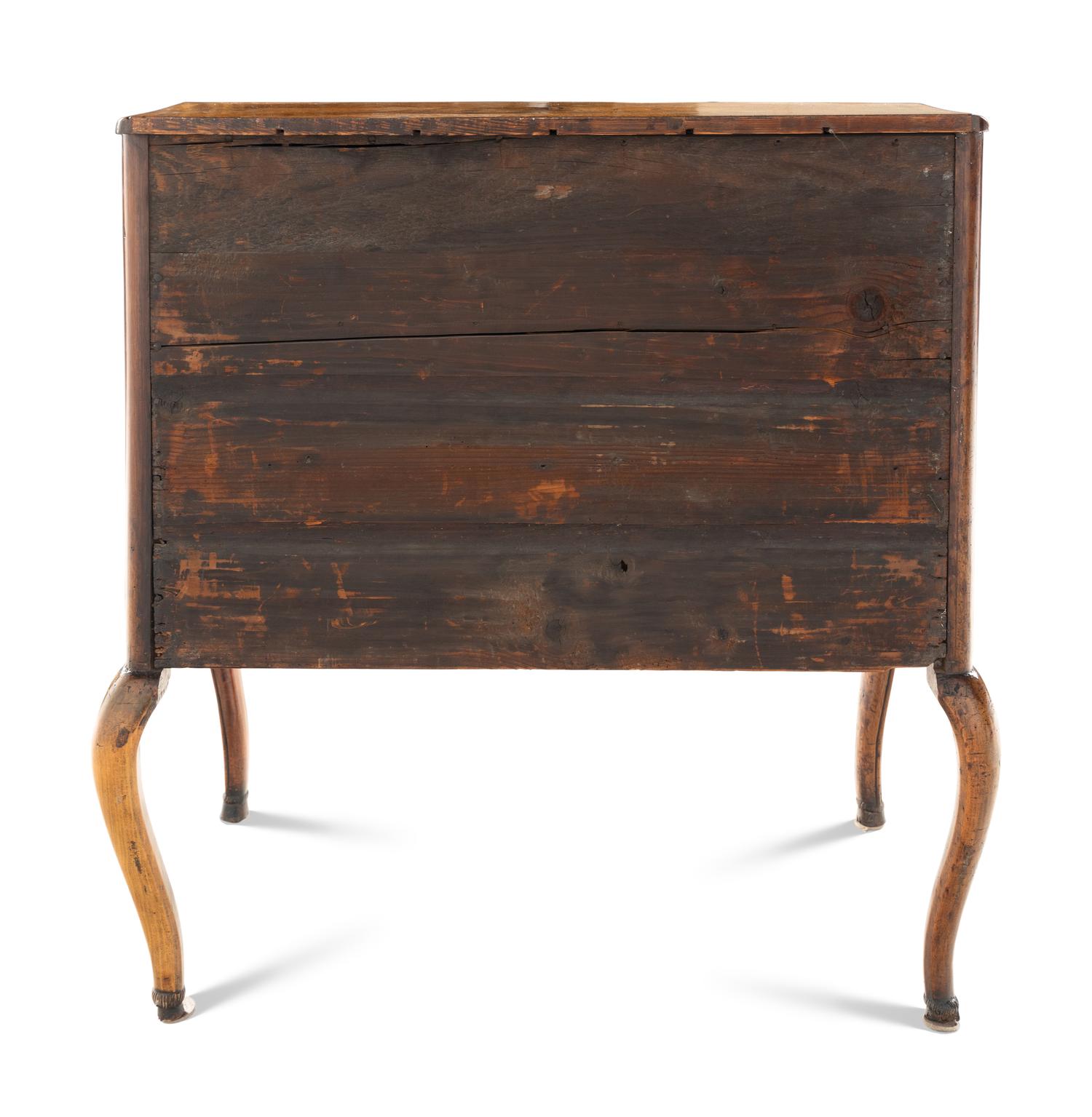 An Italian Walnut and Marquetry Slant-Front Bureau